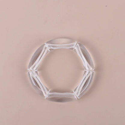Trendy Resin Geometric Beaded Bracelets on Hand Acrylic Bamboo Tube Bangles Bracelets For Women Fashion Jewelry Valentines Gift