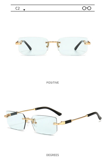 6pcs/Set Fashion Rectangle Rimless Women Sunglasses Trendy Small Square Sun Glasses For Female Outdoor Accessory Shades Eyewear