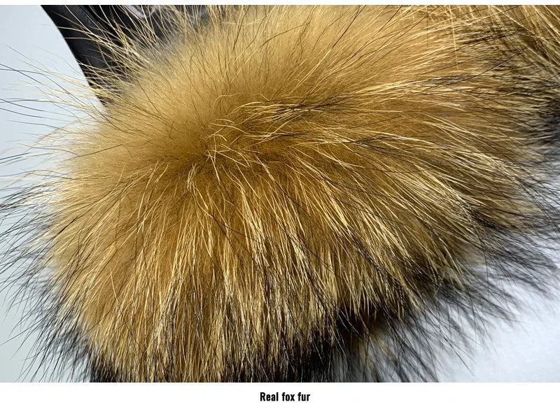 Jxwatcher Wholesale Fox Fur Gloves Winter Female Luxury Style Warm Sheepskin Genuine Leather Gloves Driving Thickening Mitten