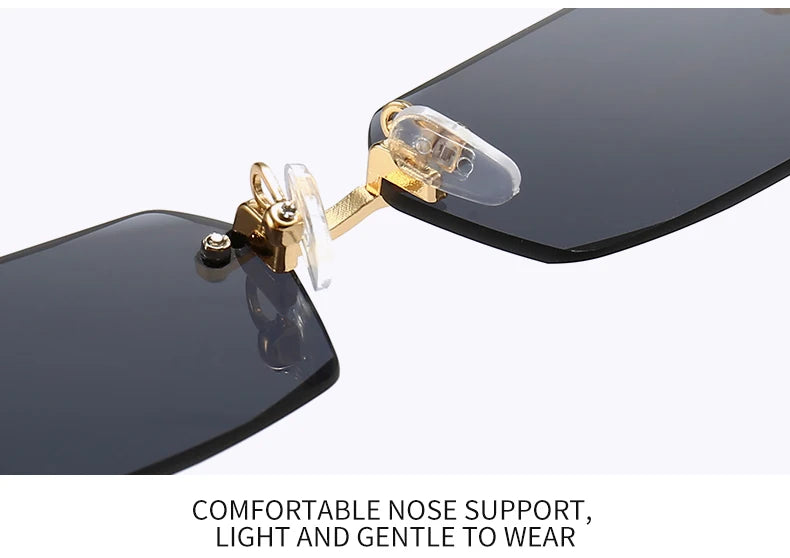 6pcs/Set Fashion Rectangle Rimless Women Sunglasses Trendy Small Square Sun Glasses For Female Outdoor Accessory Shades Eyewear