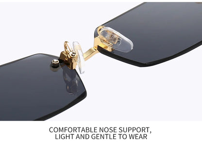 6pcs/Set Fashion Rectangle Rimless Women Sunglasses Trendy Small Square Sun Glasses For Female Outdoor Accessory Shades Eyewear