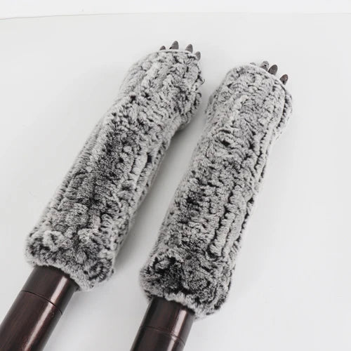 New Style Fashion 100% Genuine Rex Rabbit Fur Lady Gloves Women Winter Keep Warm Real Fur Glove Elastic Knit Outdoor Fur Mittens
