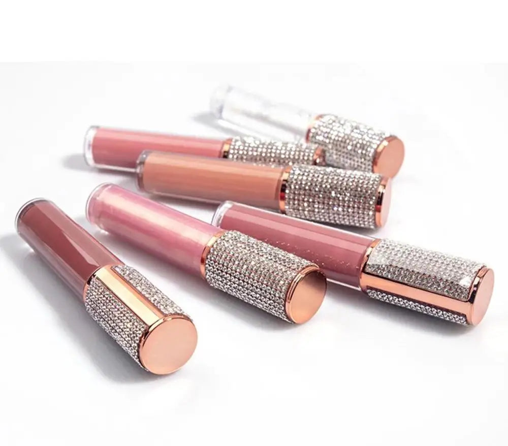 60pcs Private Label Lipgloss Diamond Lip Gloss Wholesale Clear Shiny Glitter Glossy Makeup Custom Logo Liquid Lipstick Bulk