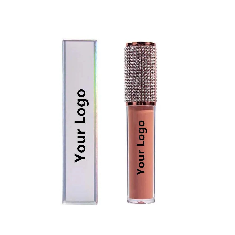 60pcs Private Label Lipgloss Diamond Lip Gloss Wholesale Clear Shiny Glitter Glossy Makeup Custom Logo Liquid Lipstick Bulk