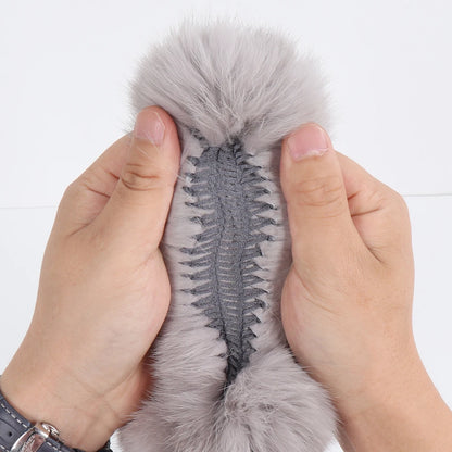 New Arrival Female Natural Rabbit Fur Gloves Knitted Warm Real Rex Rabbit Fur Mittens Women Winter Outdoor Rex Rabbit Fur Gloves