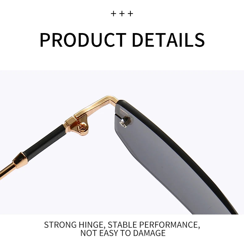 6pcs/Set Fashion Rectangle Rimless Women Sunglasses Trendy Small Square Sun Glasses For Female Outdoor Accessory Shades Eyewear