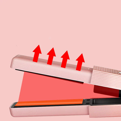 FCJ Mini Cordless USB Hair Straightener & Curler Portable 3 Constant Temperature Flat Iron Multi-Purpose Styling Tool