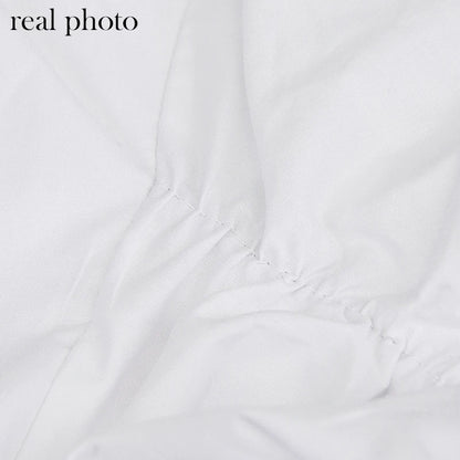 Simenual Button Ruched White Puff Sleeve Blouse Shirts Women Long Sleeved Fashion Fall 2021 Clothing Crop Blouses Solid Baddie