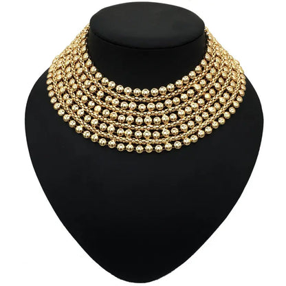 MANILAI Chunky Metal Statement Necklace For Women Neck Bib Collar Choker Necklaces Maxi Jewelry Gold Color Chain Design Bijoux