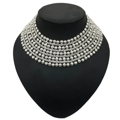 MANILAI Chunky Metal Statement Necklace For Women Neck Bib Collar Choker Necklaces Maxi Jewelry Gold Color Chain Design Bijoux