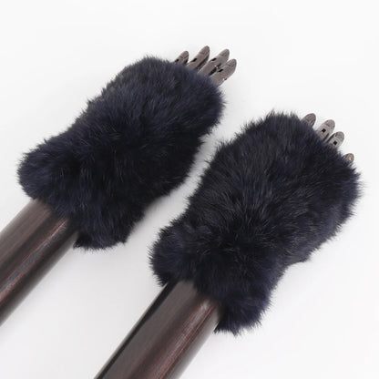 New Arrival Female Natural Rabbit Fur Gloves Knitted Warm Real Rex Rabbit Fur Mittens Women Winter Outdoor Rex Rabbit Fur Gloves