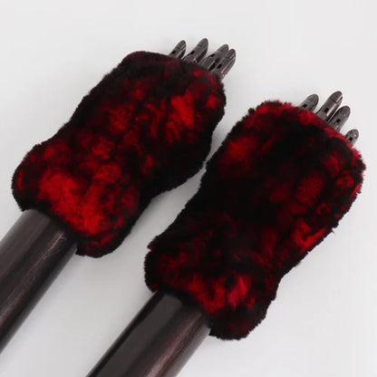 New Arrival Female Natural Rabbit Fur Gloves Knitted Warm Real Rex Rabbit Fur Mittens Women Winter Outdoor Rex Rabbit Fur Gloves