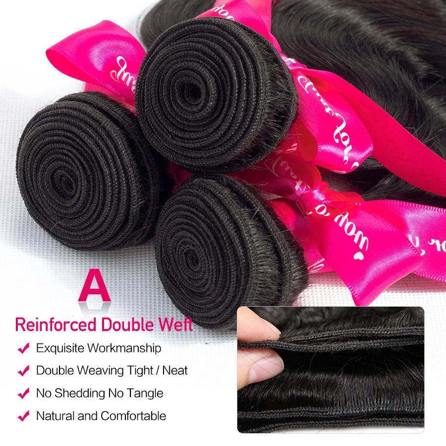 Princess Body Wave Human Hair Bundles With Closure 4x4 Lace Closure Remy Brazilian Hair Weave 3 Bundles With Closure