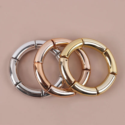 Trendy Resin Geometric Beaded Bracelets on Hand Acrylic Bamboo Tube Bangles Bracelets For Women Fashion Jewelry Valentines Gift
