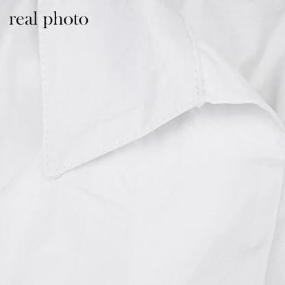 Simenual Button Ruched White Puff Sleeve Blouse Shirts Women Long Sleeved Fashion Fall 2021 Clothing Crop Blouses Solid Baddie
