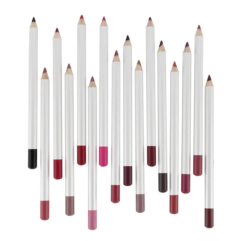 20pcs  Private Label Lip Liner Wholesale Bulk Makeup Lipliner With Sharpener Waterproof Custom Black Brown Vegan Lip Pencil