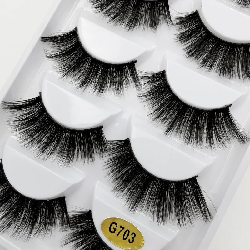 YSDO 3/5 Pairs 3D Mink EyeLashes Natural Hair False EyeLashes Long 100% Dramatic Eye MakeupFake Lashes Fluffy Cilios Lashes G803