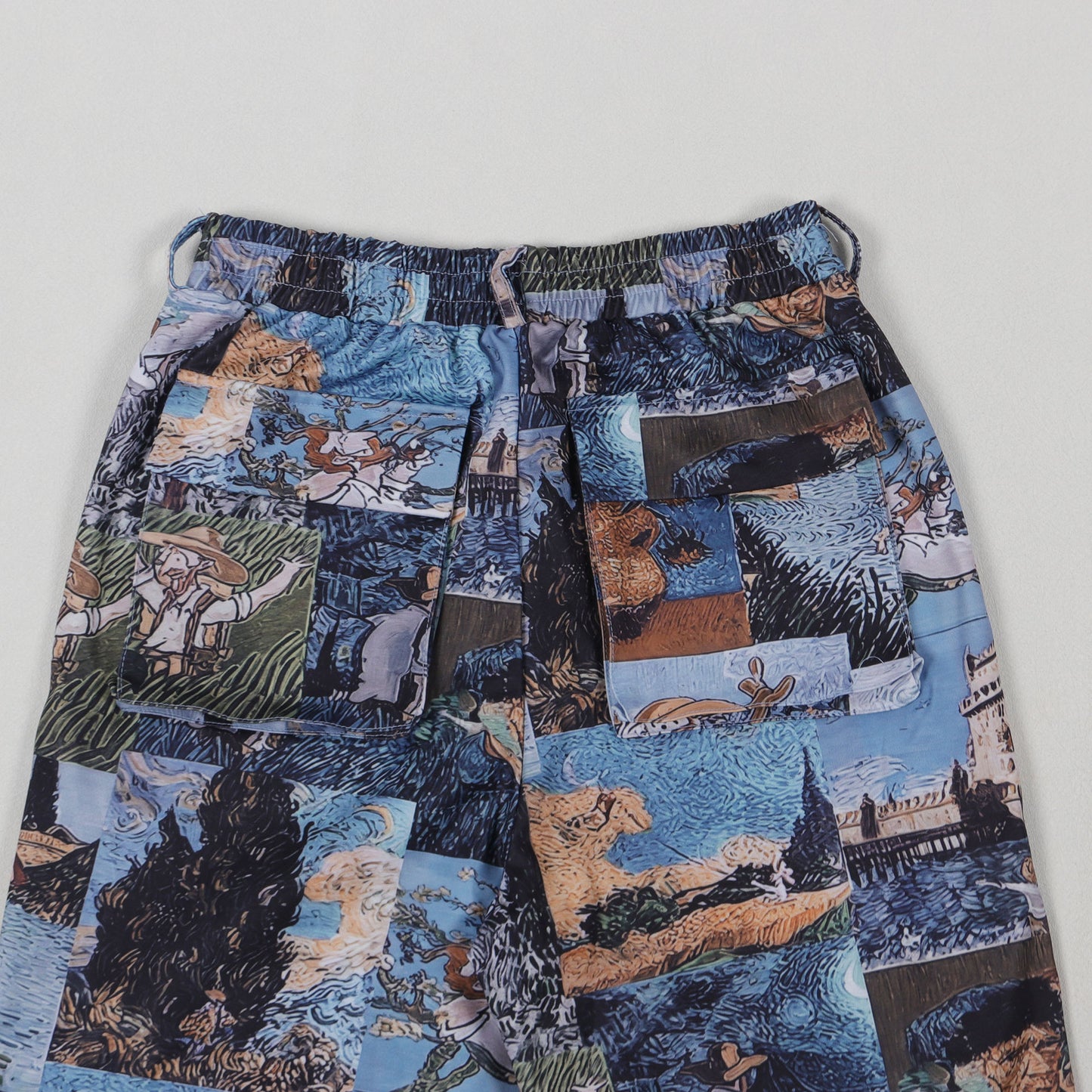 CM.YAYA Oil Painting Printed Women's Set Lace Up Back Crop Top and Pants Suit 2024 Fall Winter Two 2 Piece Sets Outfit Tracksuit