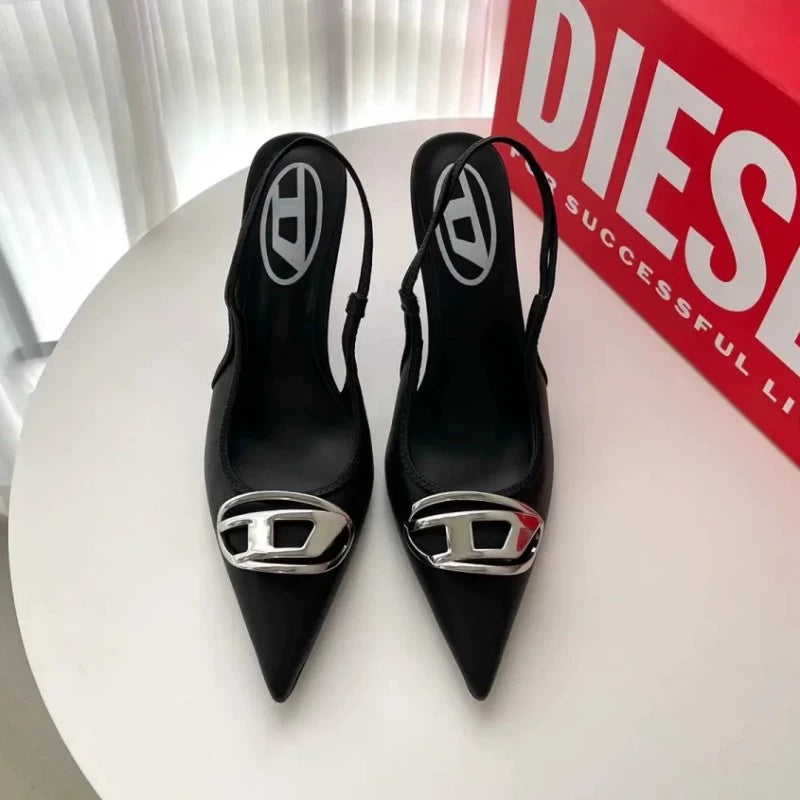 Silver High Heels 2025 New Arrival Classy Retro French Pointed Stiletto Heel Fashion Catwalk Denim Closed Toe Sandals for Women