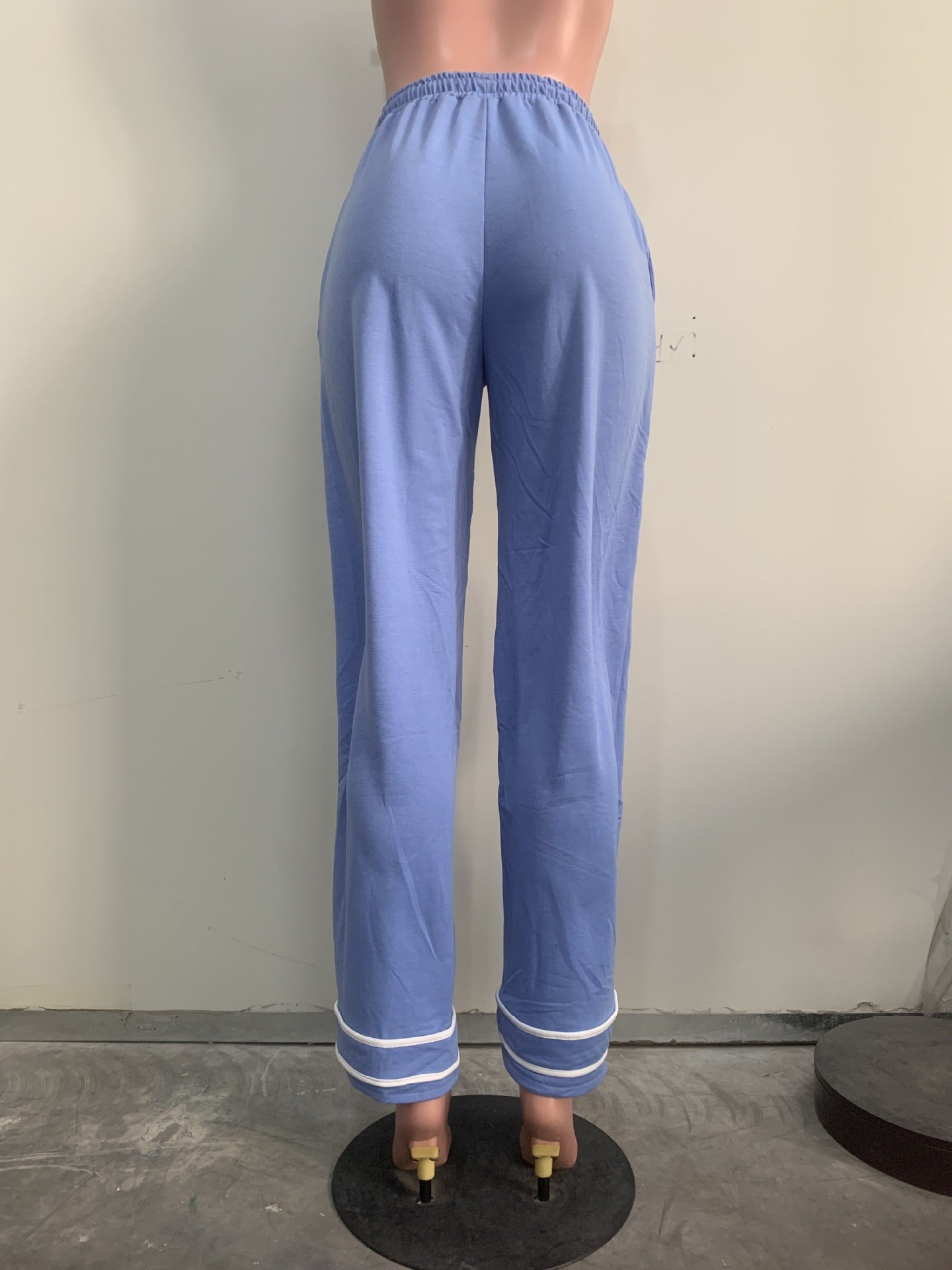 CM.YAYA Fashion Women Striped Patchwork Bowknot Split Wide Leg Jogger Pants 2025 Summer Active Sporty Classic Trousers