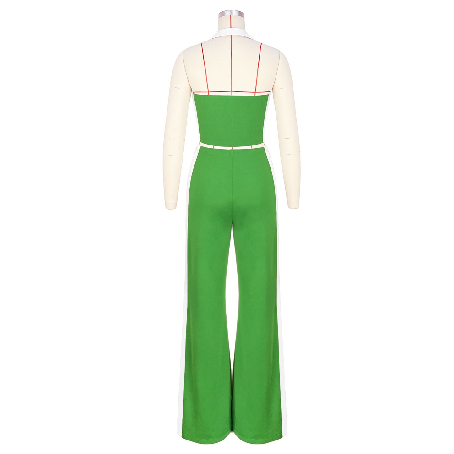 CM.YAYA Sporty Patchwork Women's Set Sleeveless Polo-tank Tops and Slit Flare Pants 2025 Active Two 2 Piece Set Outfit Tracksuit