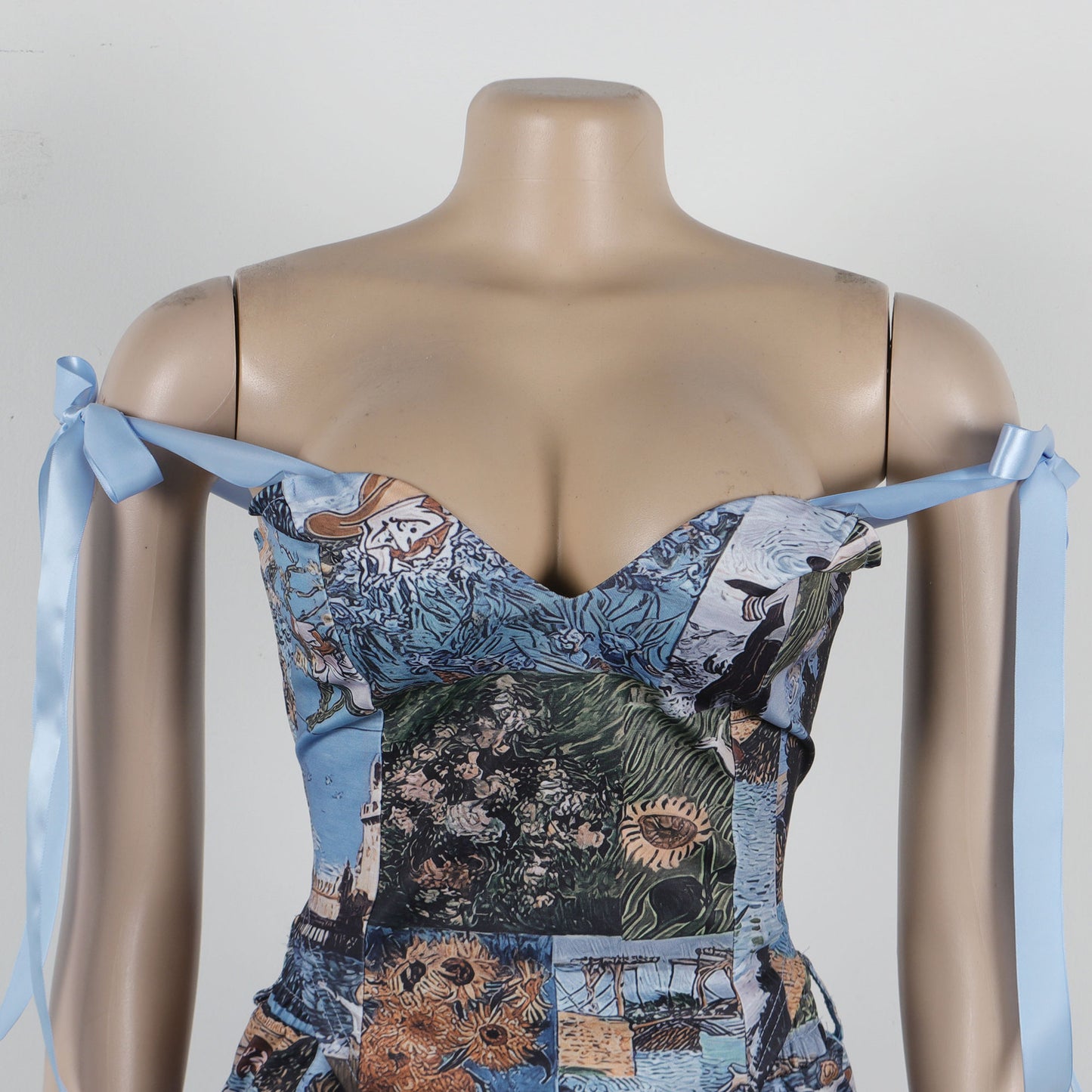 CM.YAYA Oil Painting Printed Women's Set Lace Up Back Crop Top and Pants Suit 2024 Fall Winter Two 2 Piece Sets Outfit Tracksuit