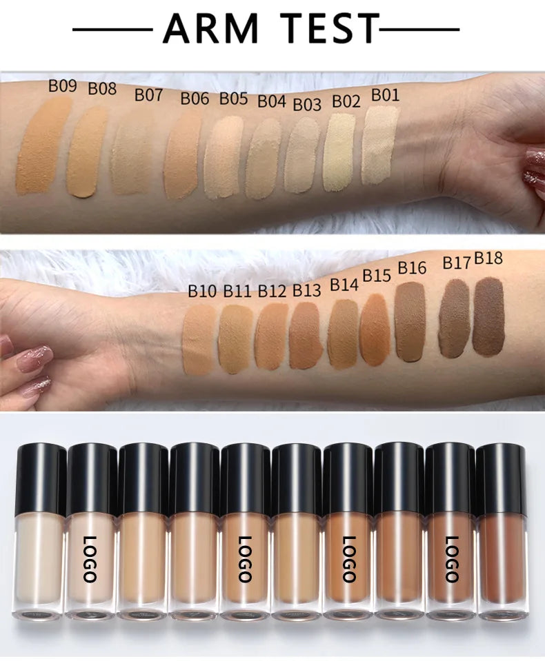 Liquid Concealer Matte Vegan Foundation Private Label Makeup Dark Skin Full Coverage Concealer Custom Logo Wholesale Bulk Item