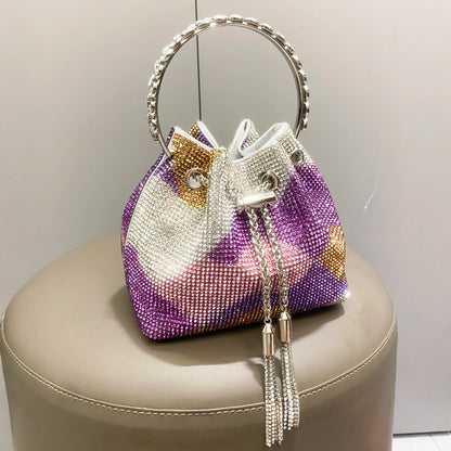 purses and handbags bags for women luxury Designer bucket clutch purse evening banquet bag Crystal rhinestone shoulder bags
