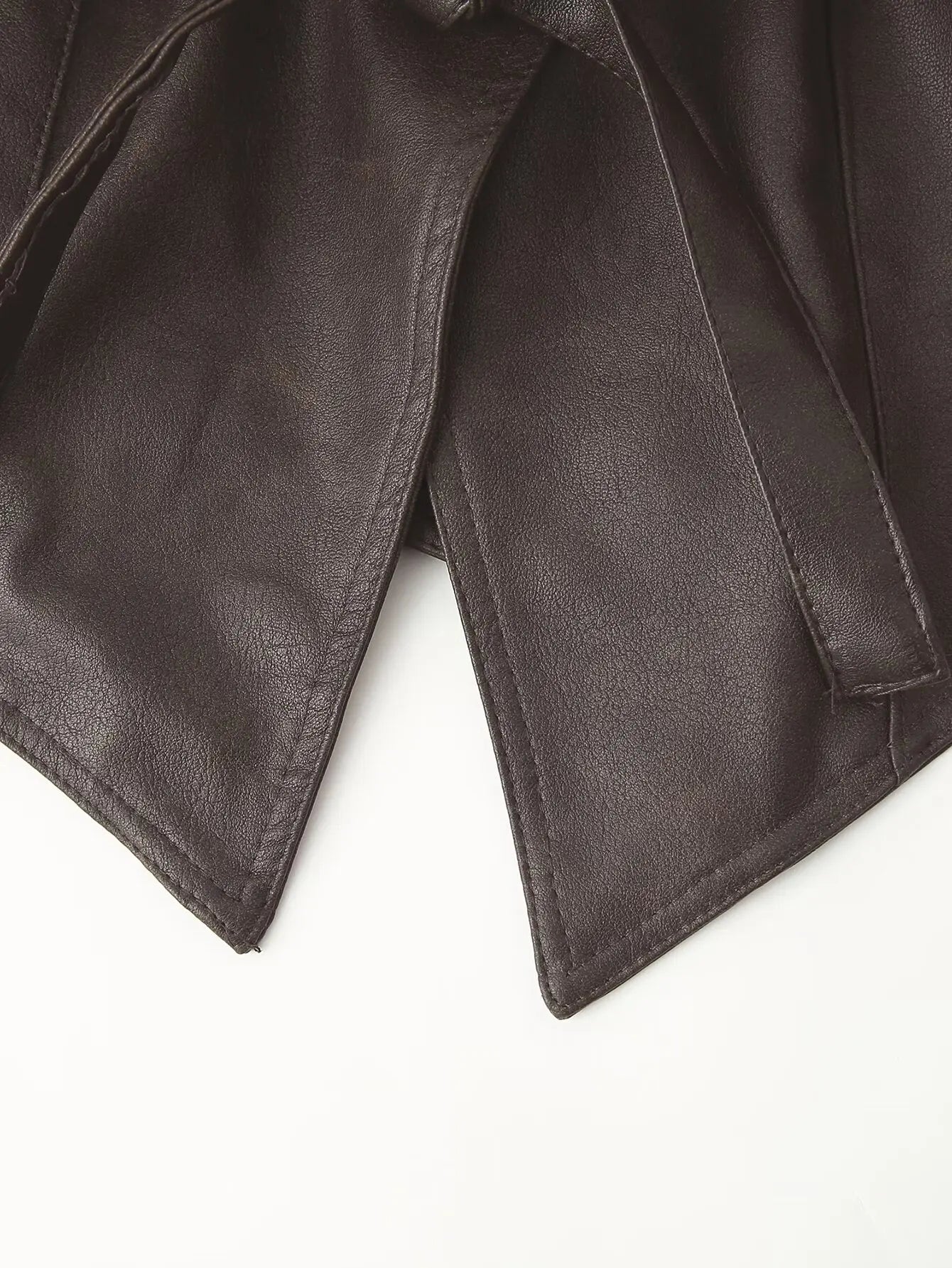 TRAFZA Spring Women Retro Brown PU Jackets Lace-up Single Button Coats Slim Sashes Jacket Fashion 2025 Female Casual Outwears