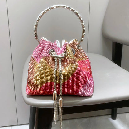 purses and handbags bags for women luxury Designer bucket clutch purse evening banquet bag Crystal rhinestone shoulder bags