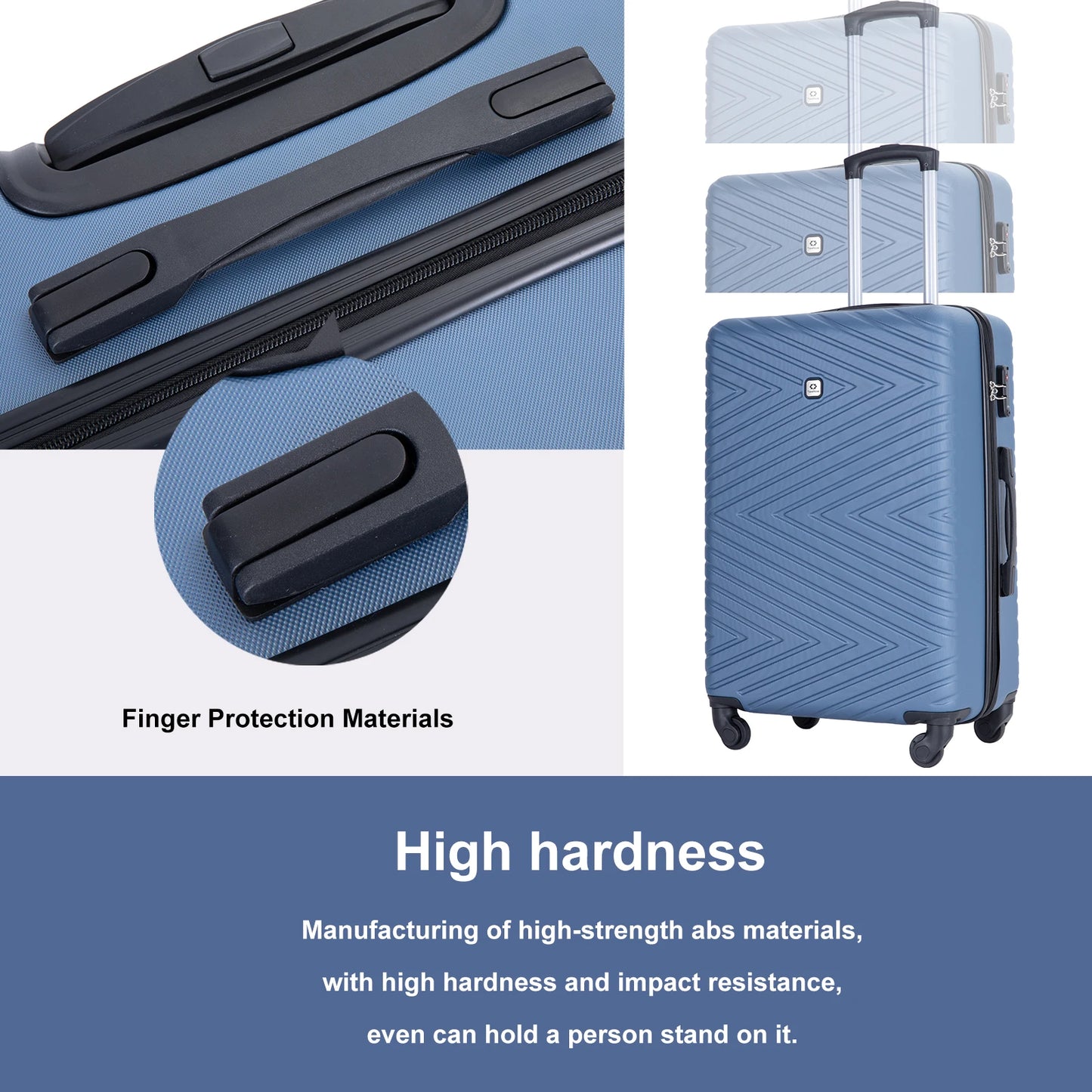 Travelhouse Luggage set 4-Piece ABS Suitcase With Spinner Wheels,24 Inch and 28 Inch with TSA Lock,16,20 inche Carry on Luggage