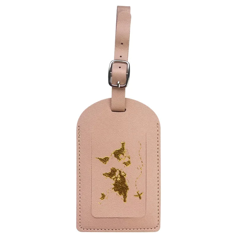 Men Women PU Leather Cute Luggage Tag Suitcase Address Label Baggage Boarding Bag Tag Name ID Address Holder Travel Accessorie