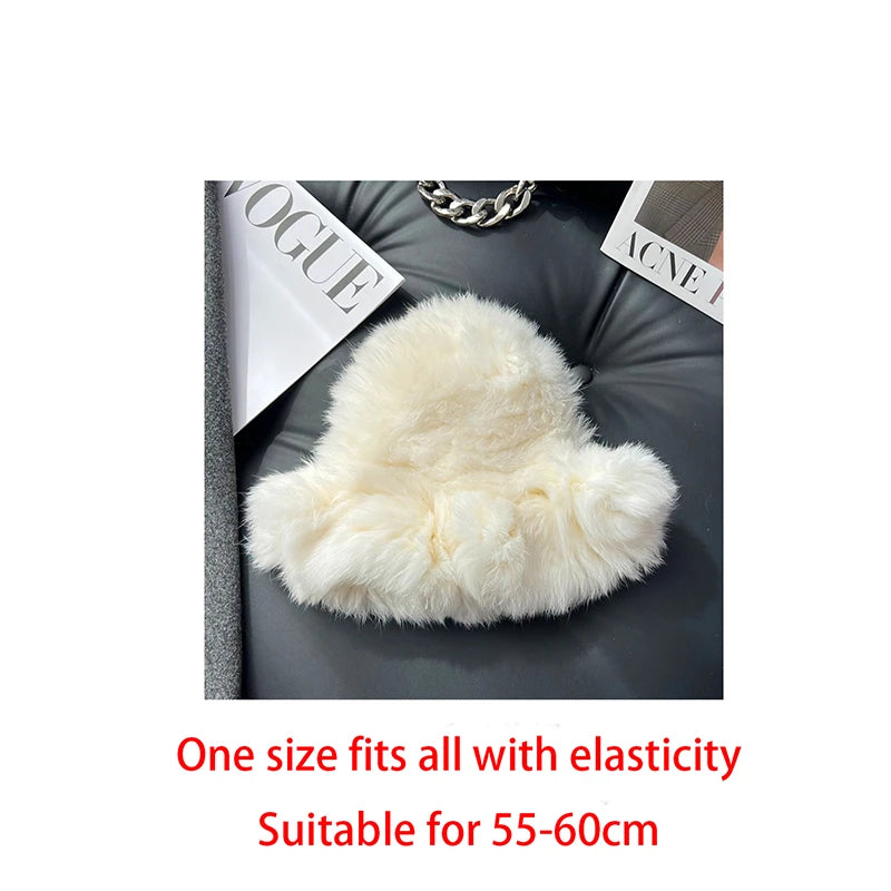 New Real Rabbit Fur Fisherman's Hat For Women Winter Warm Rabbit Fur Caps Soft Natural Rabbit Fur Hats Female Fashion Fur Cap