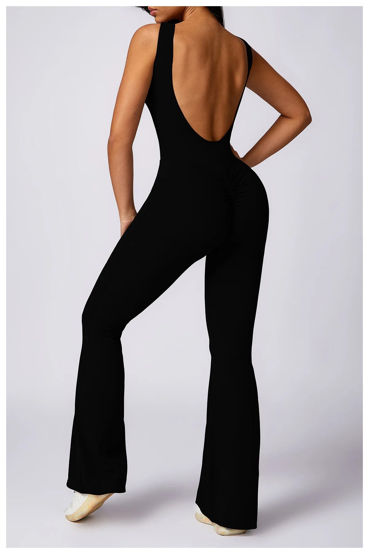 Customized LOGO women's peach hip lift sports yoga onesie casual micro-pull fitness back yoga clothes