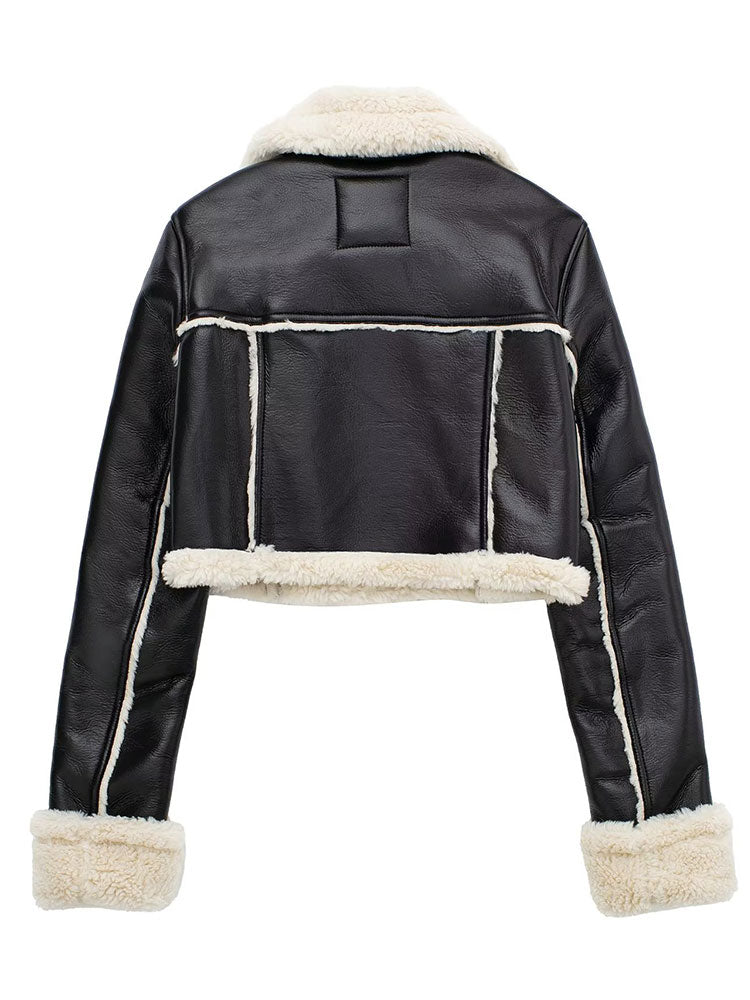 Willshela Women Fashion Solid Front Zipper Jackets Vintage Lapel Neck Long Sleeves Female Chic Lady Outfits