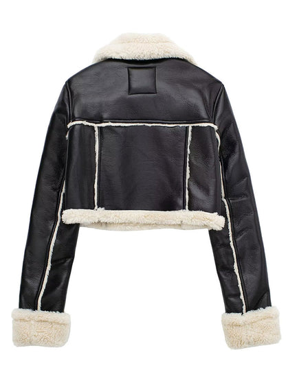 Willshela Women Fashion Solid Front Zipper Jackets Vintage Lapel Neck Long Sleeves Female Chic Lady Outfits