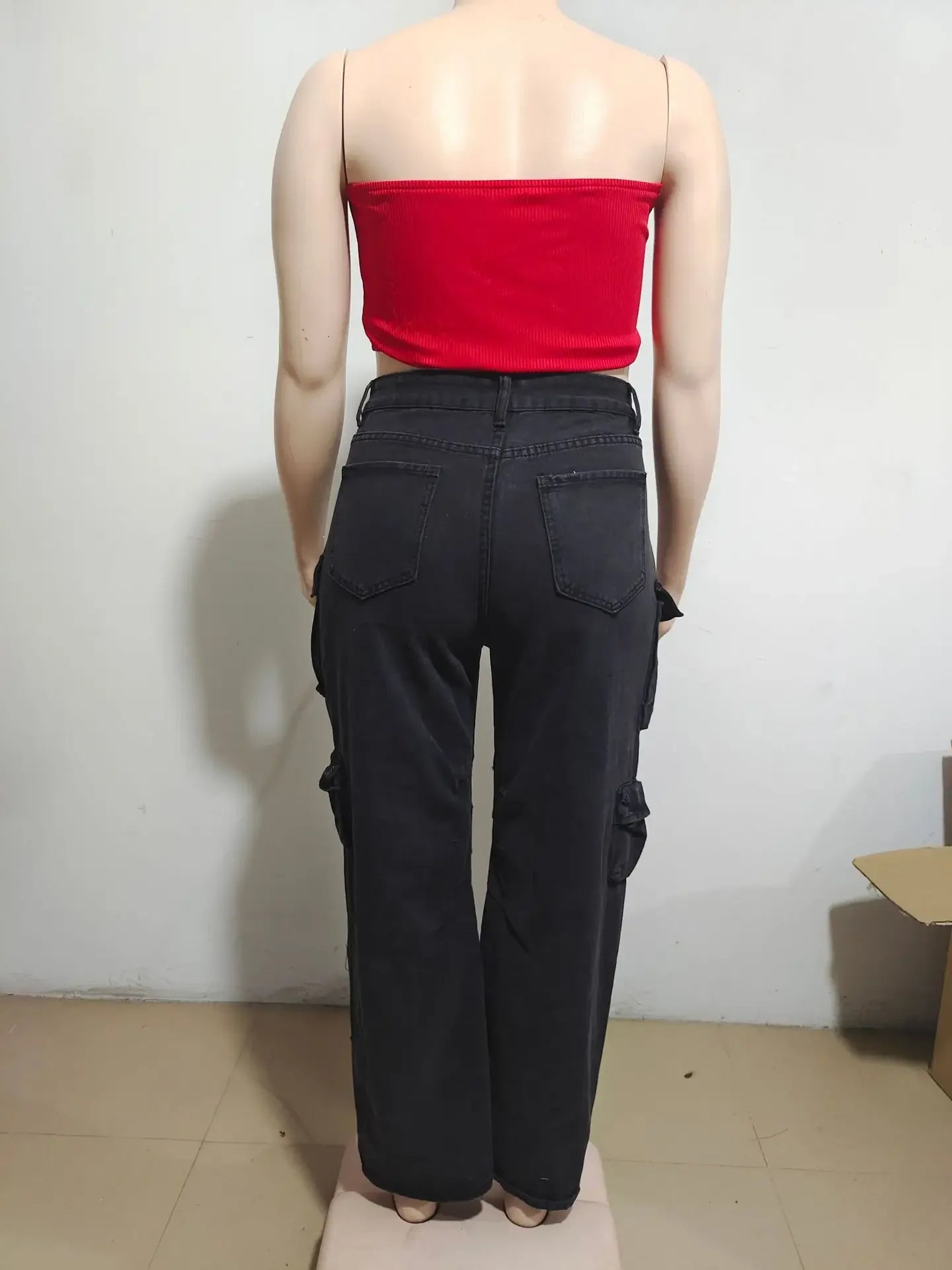 Solid Casual Baggy Cargo Pants for Women Youthful Female Trousers Multi-pocket Fashion Vintage Women's High Waist Wide Pants