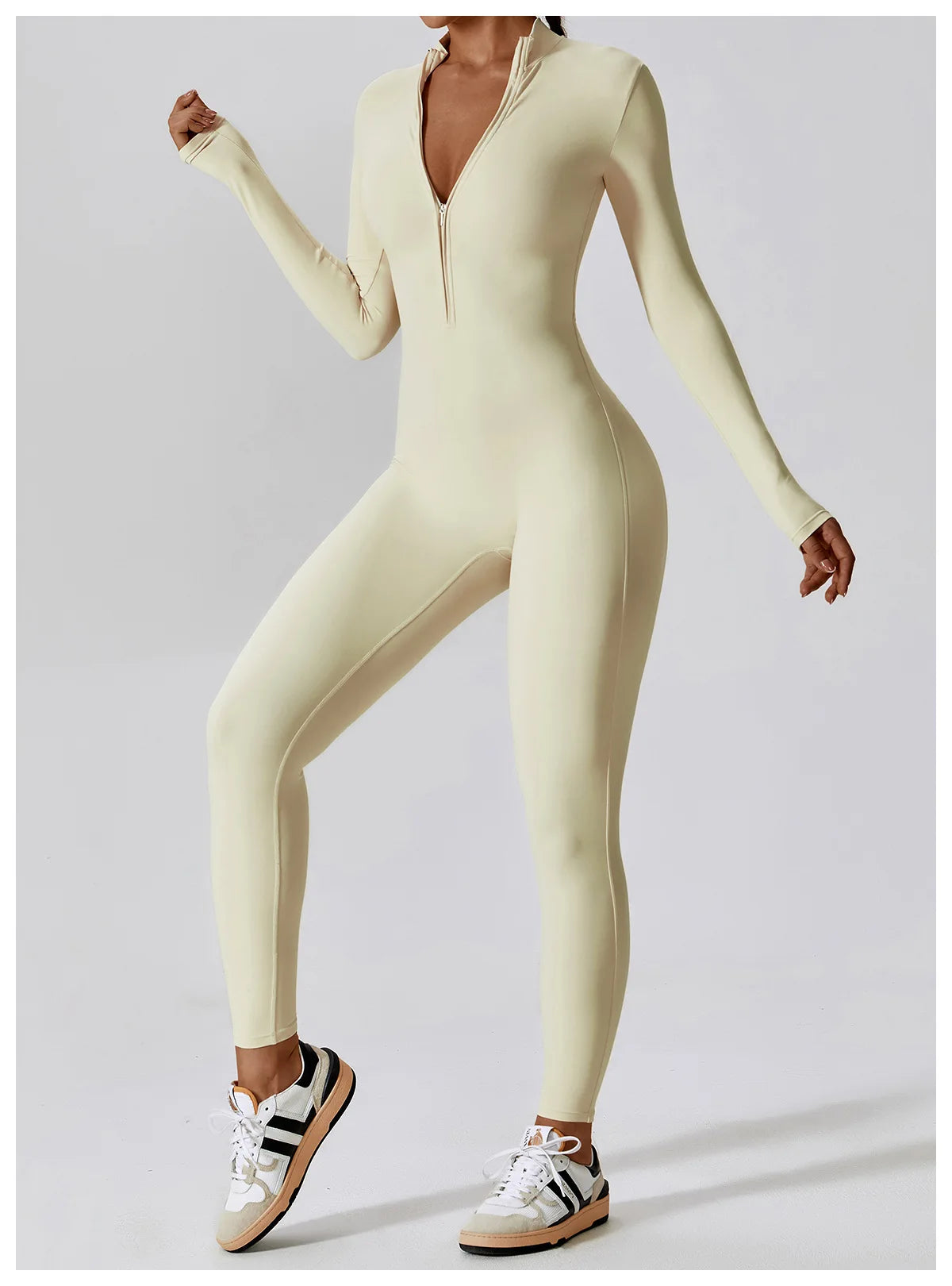Customized LOGO women's zipper long-sleeved yoga onesie high-intensity fitness sports onesie tights