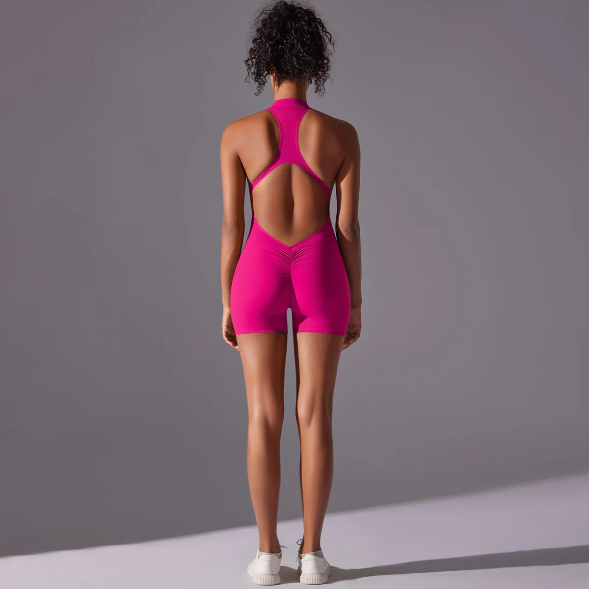 Customized LOGO High-intensity nude tight sports back onesie yoga running fitness clothes