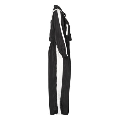 CM.YAYA Active Patchwork Women's Set Zipper Sweatshirt Jacket and Wide Leg Pants Suit 2025 INS Two 2 Piece Sets Outfit Tracksuit