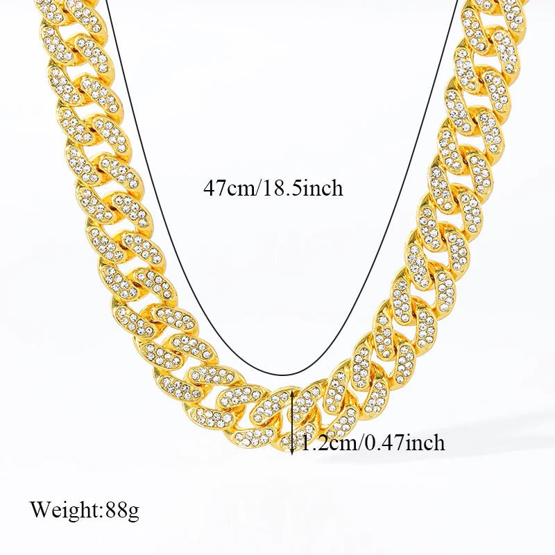 EILIECK 316L Stainless Steel Gold Silver Color Thick Chain Necklace For Women Fashion Cuban Neck Chain Waterproof Jewelry Gift