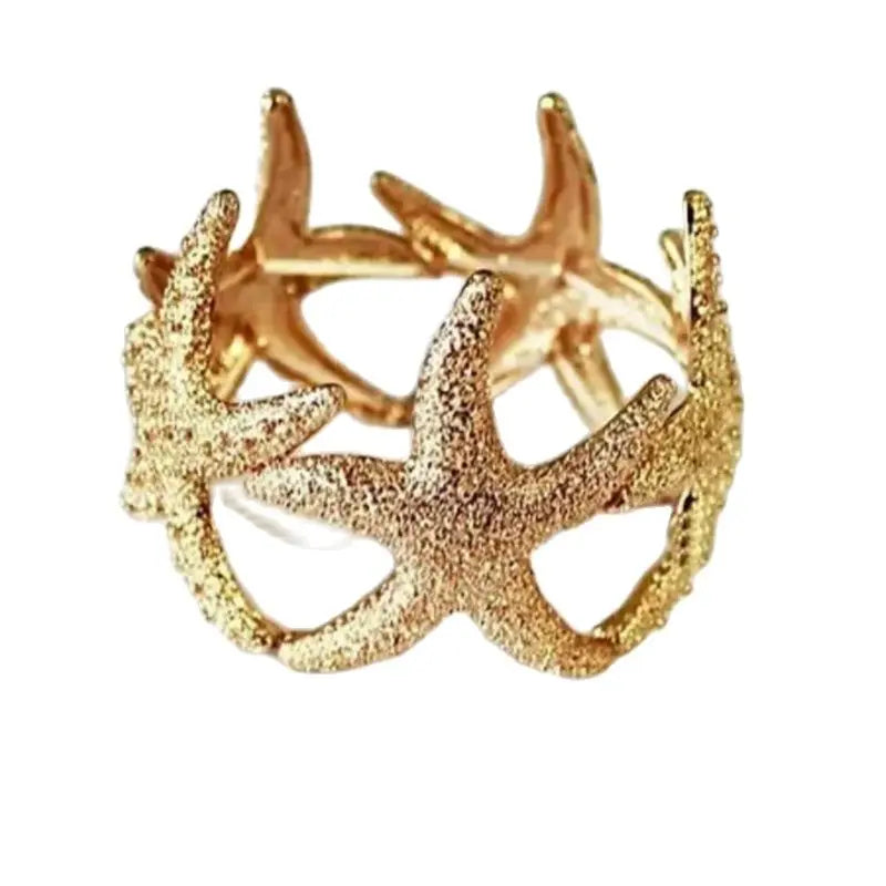 Golden Elastic Starfish Bracelet&Bangle Beach Jewelry For Women Girl