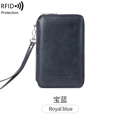 Minimalist and fashionable RFID passport holder multifunctional PU leather travel accessory passport holder wallet holder unisex