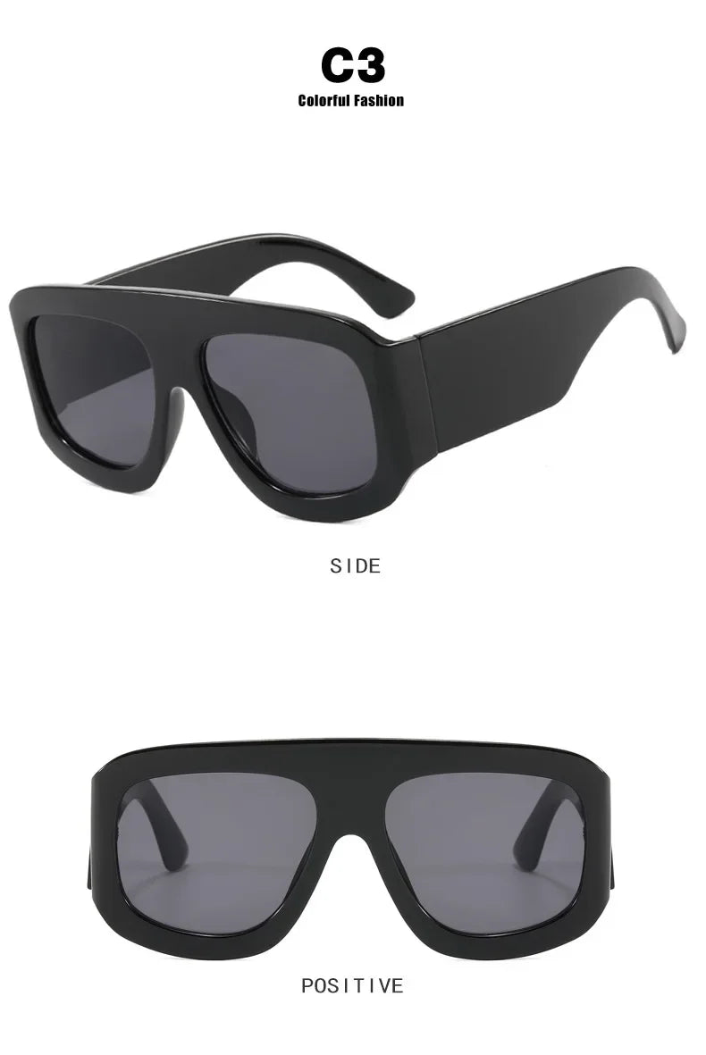 JNPCXI Oversized Square Sunglasses Fashion Gradient Women Luxury Retro Shades UV400 Outdoor Men Sun Glasses