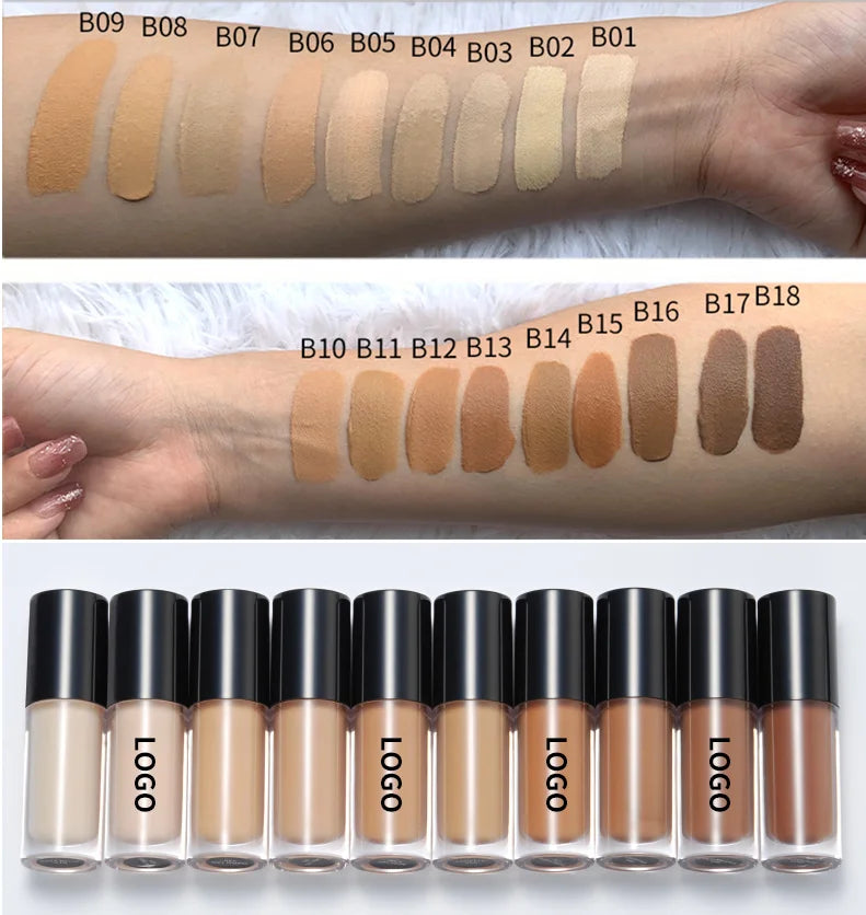 Liquid Concealer Matte Vegan Foundation Private Label Makeup Dark Skin Full Coverage Concealer Custom Logo Wholesale Bulk Item