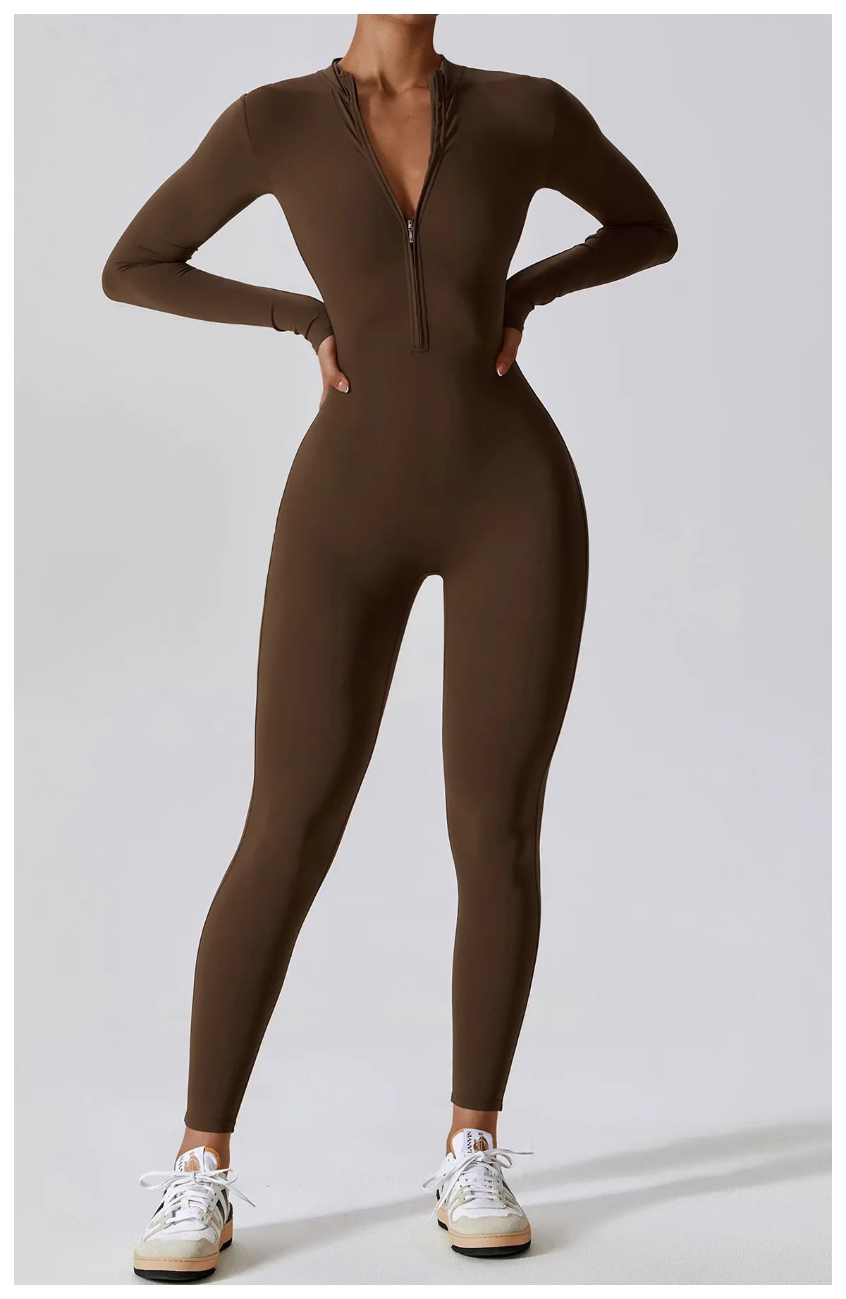 Customized LOGO women's zipper long-sleeved yoga onesie high-intensity fitness sports onesie tights