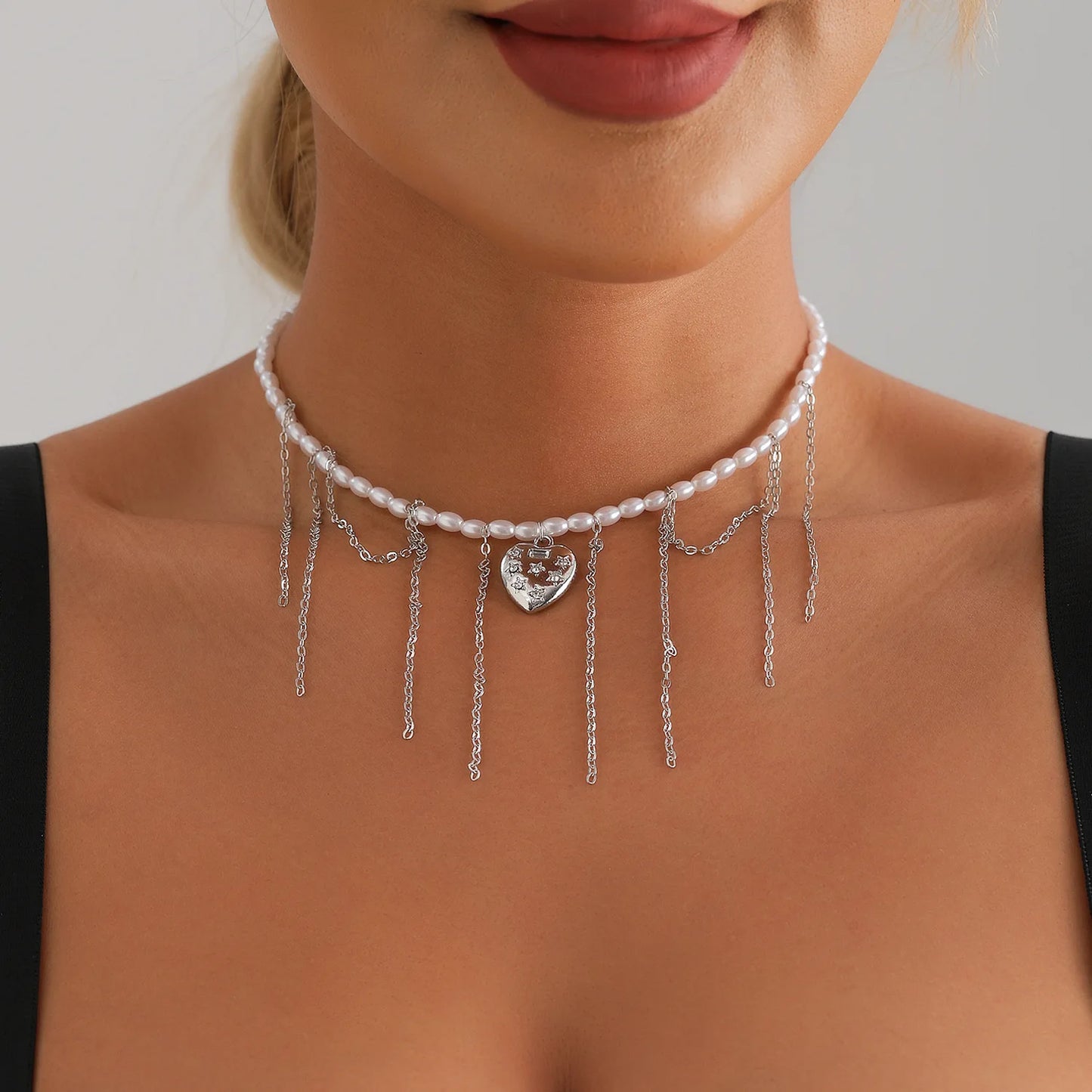 LATS Versatile Beaded Tassels Necklace Adjustable Length Neckchain for Party Wear Fashion Jewelry Accessories Gift