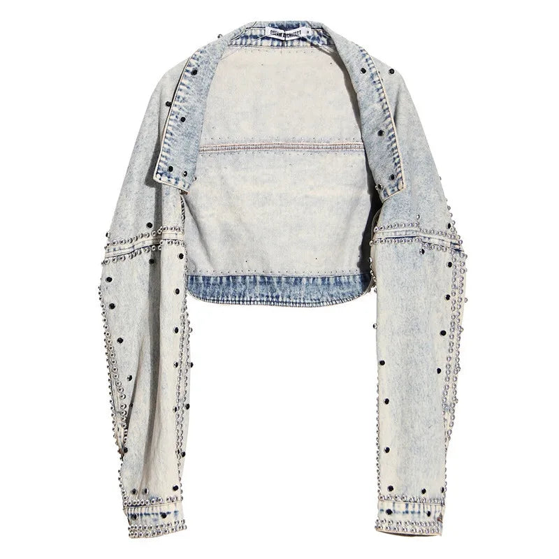 Short Denim Coat Women Y2k Cotton Spring Autumn Ropa Jeans Punk Gothic Bomber Jacket Windbreaker Vintage Jackets Streetwear