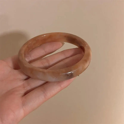 Vintage Wide Geometric Resin Beige Brown Coffee Bangles Irregular Chunky Bracelets Bangle Jewelry Gift for Women Girls