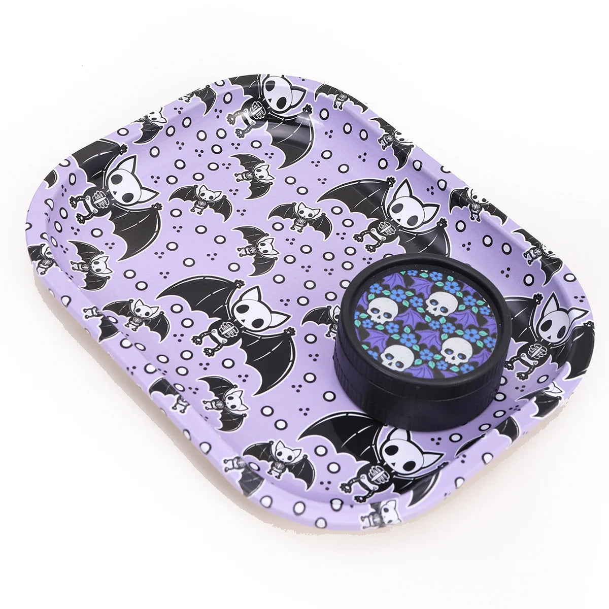 18X14cm Metal Rolling Tray Smoking Set Rolling Tray and Double-Layer Grinder Degradable Smoker Kit Crusher Smoke Accessories
